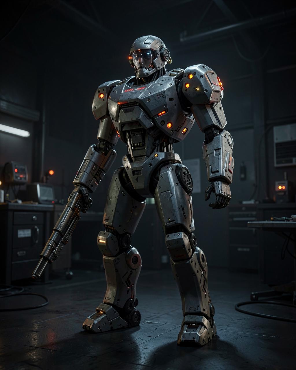 Robot fighter being configured in the AIFC builder